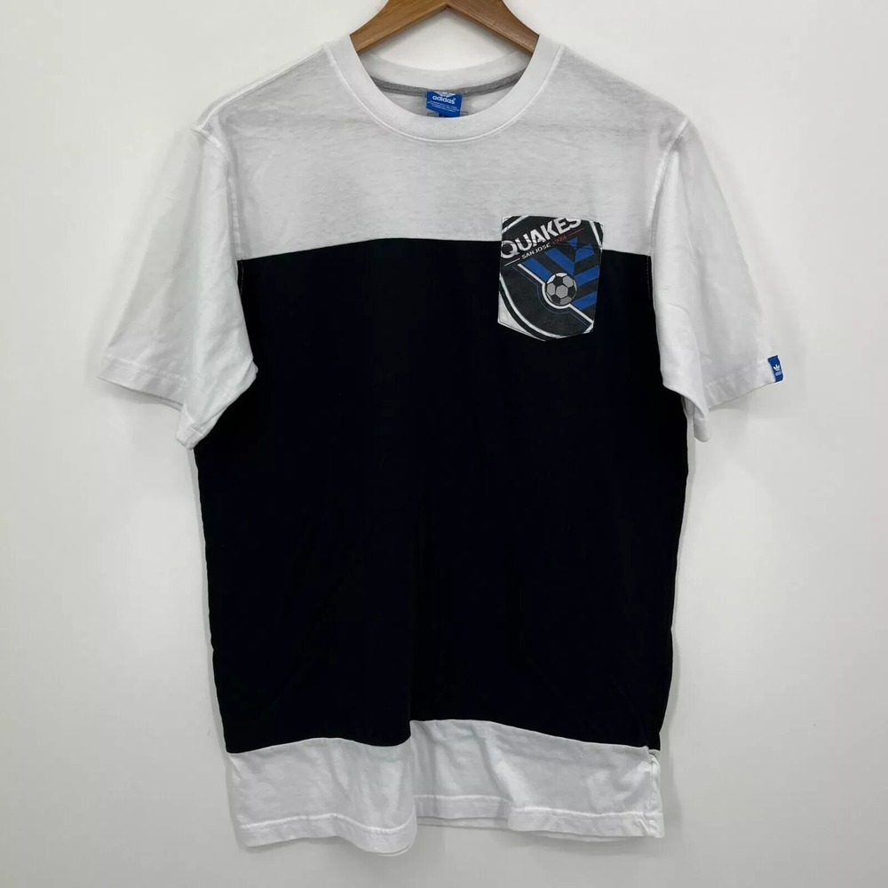 Adidas Originals San Jose Earthquakes MLS Pocket T-Shirt Mens Medium White Black